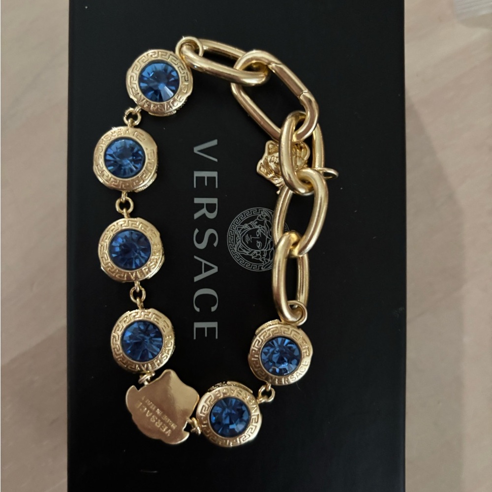 Vintage versace blue stoned bracelet